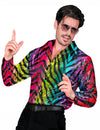 Camisa tigre arco-íris para homem