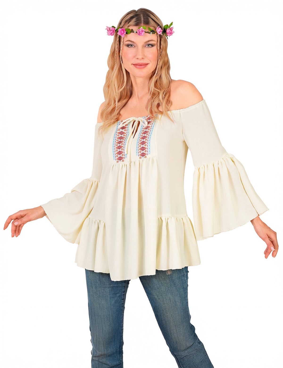 Camisa hippie dos anos 60 para mulher