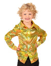 Camisa disco de lantejoulas amarela para criança