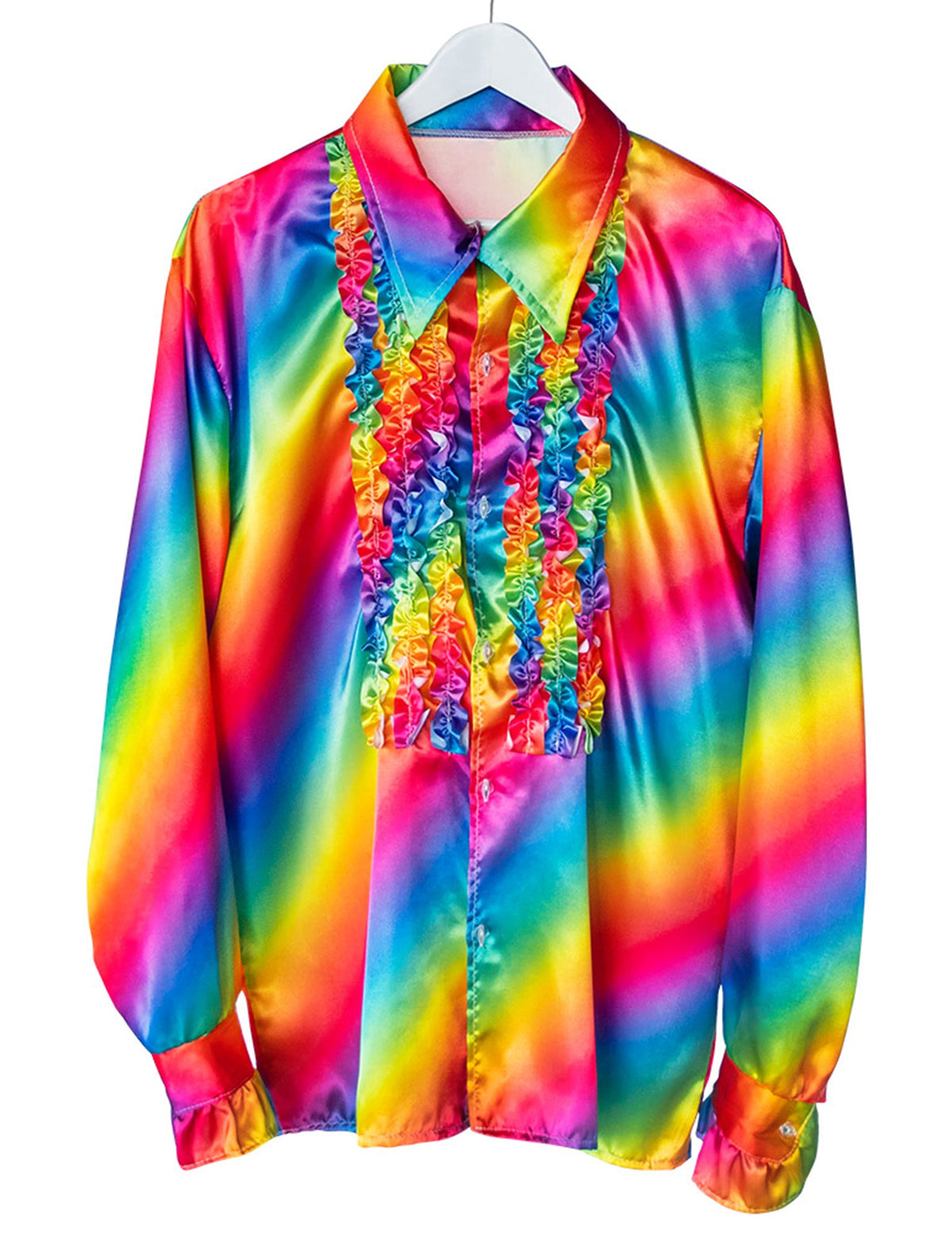 Camisa disco arco-íris adulto