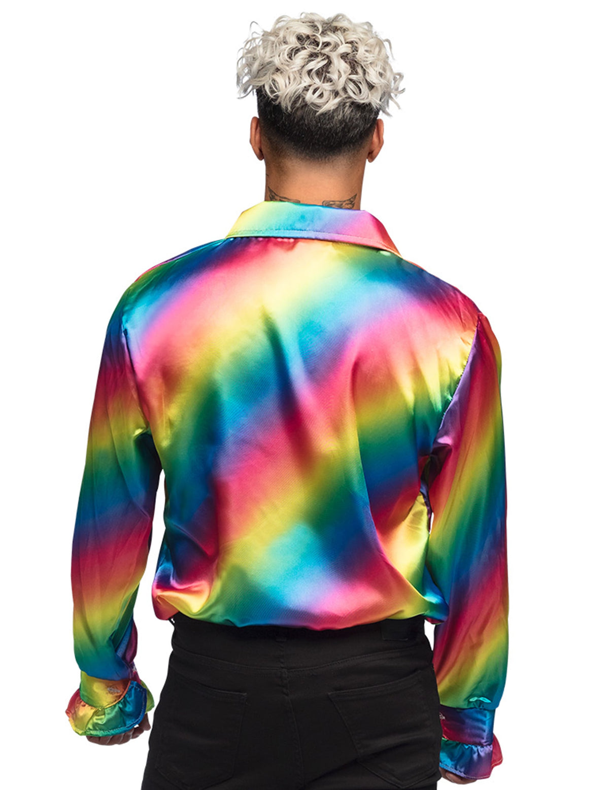 Camisa disco arco-íris adulto