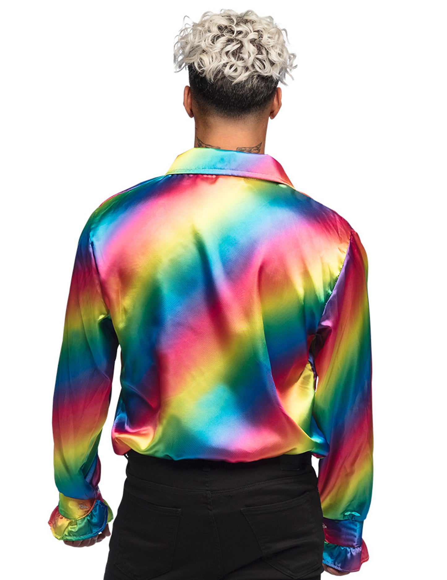 Camisa disco arco-íris adulto