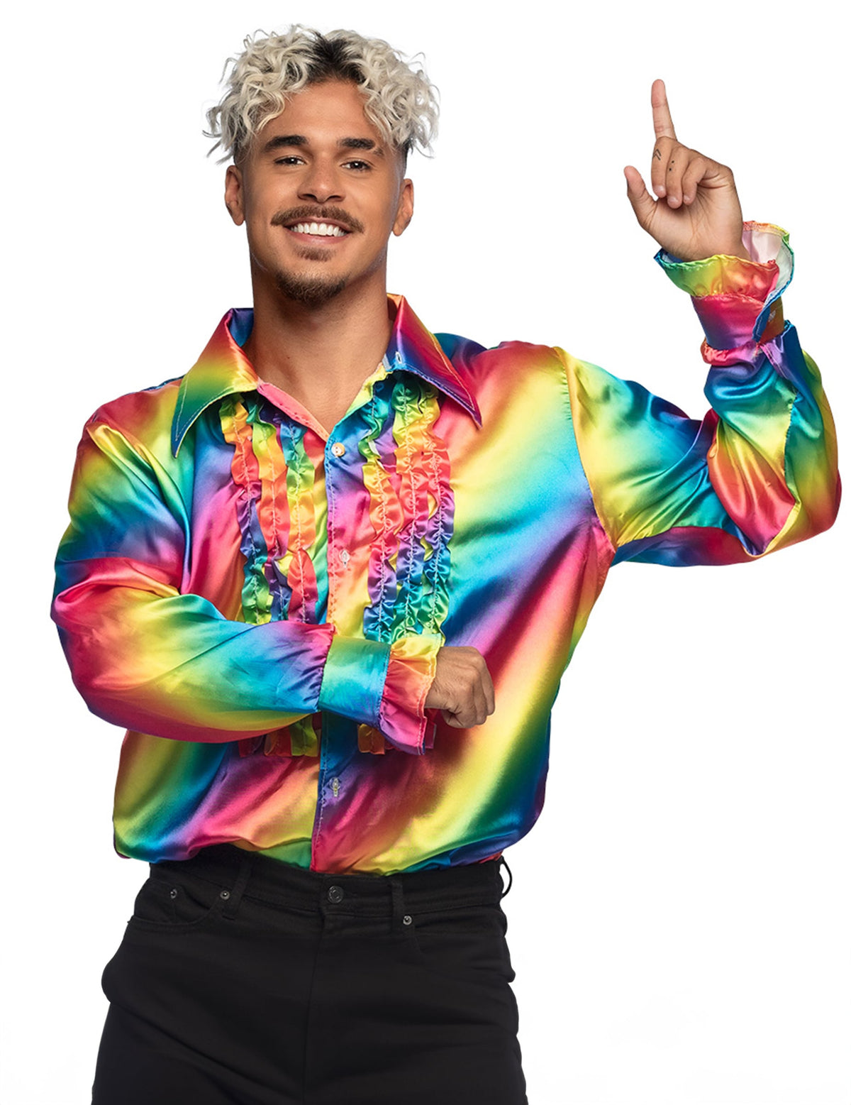 Camisa disco arco-íris adulto