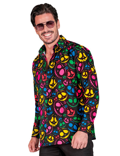 Camisa fantasma fluorescente para homem