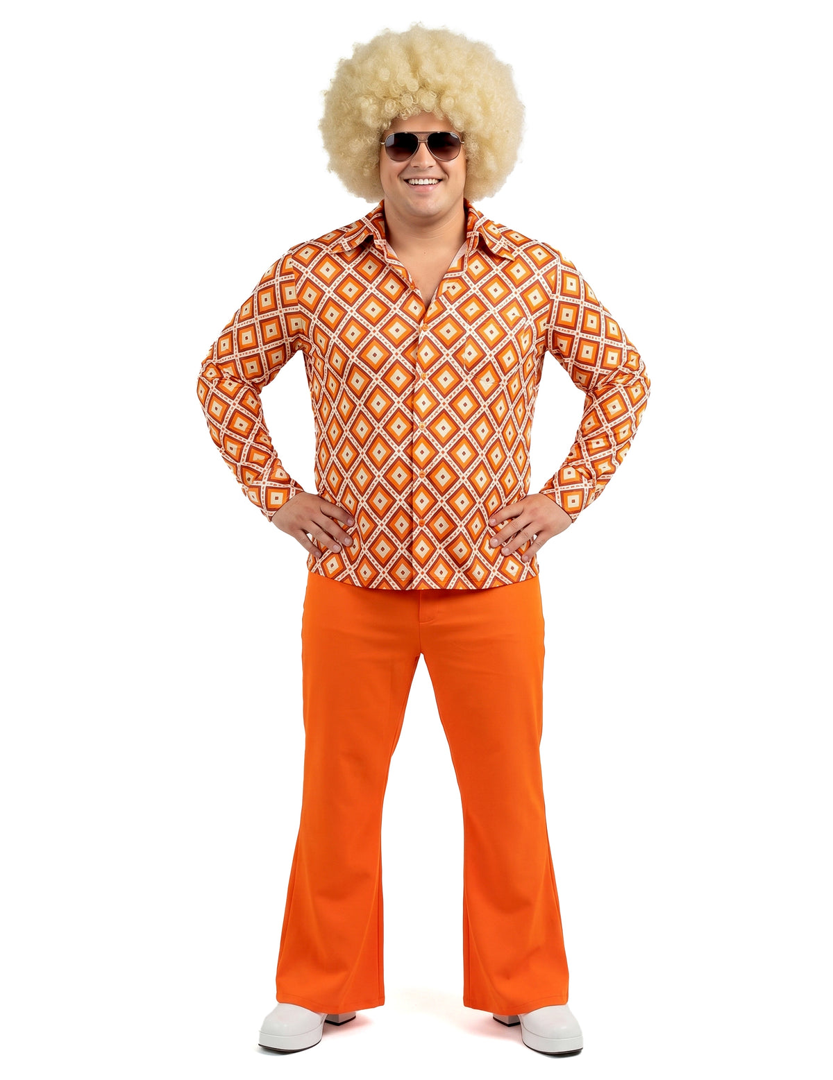 Camisa groovy retro anos 70 homem