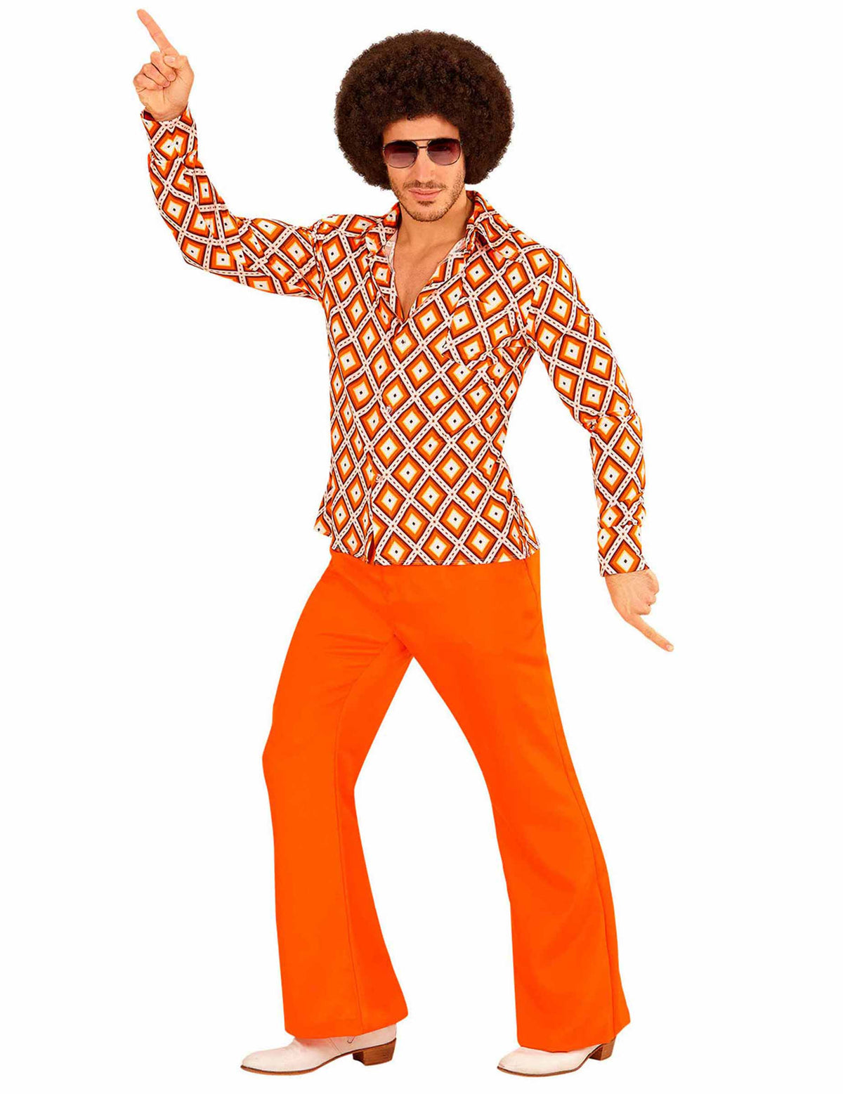 Camisa groovy retro anos 70 homem
