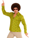 Camisa groovy verde anos 70 para homem