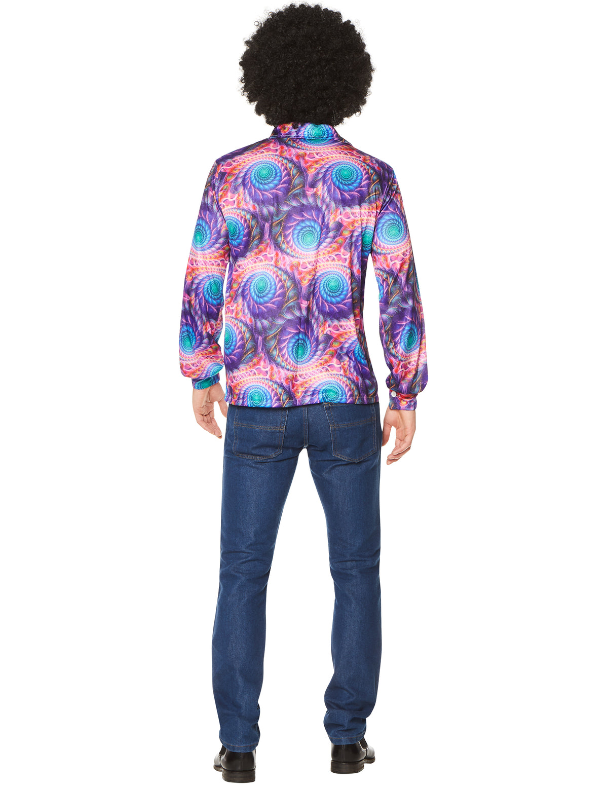 Vue de dos de la chemise hippie psychédélique pour homme