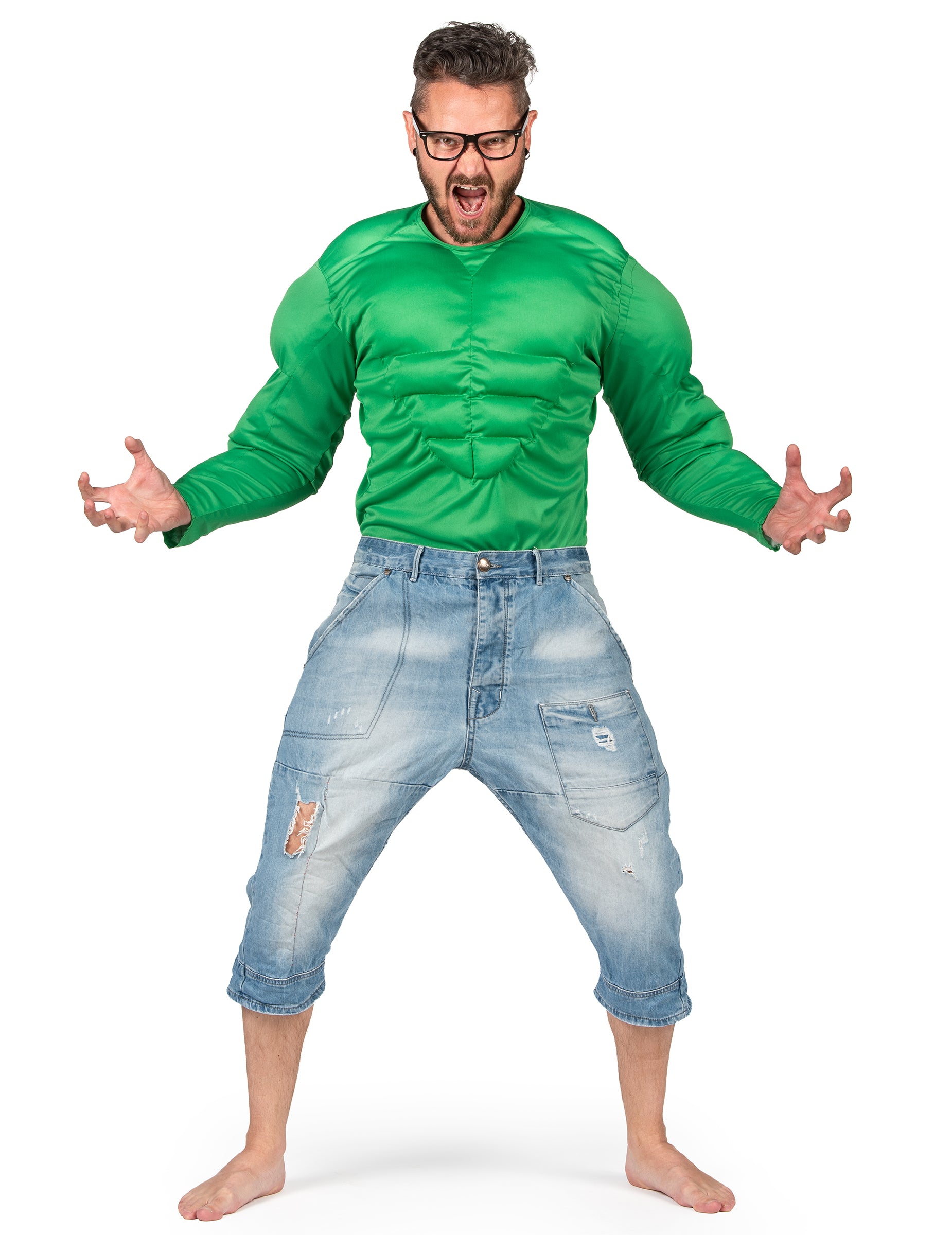 Vue de face de la chemise muscles verts