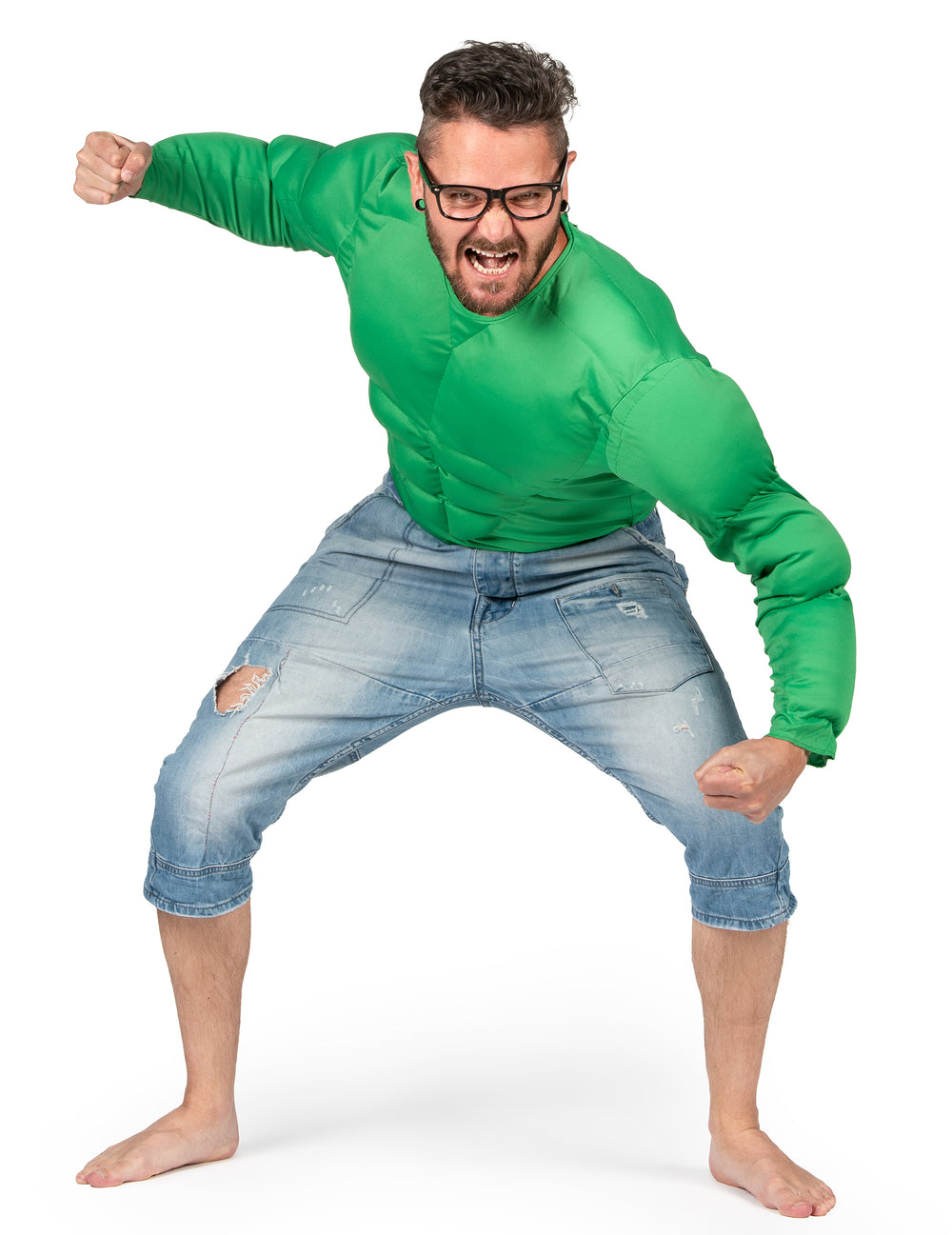 Mise en situation de la chemise muscles verts