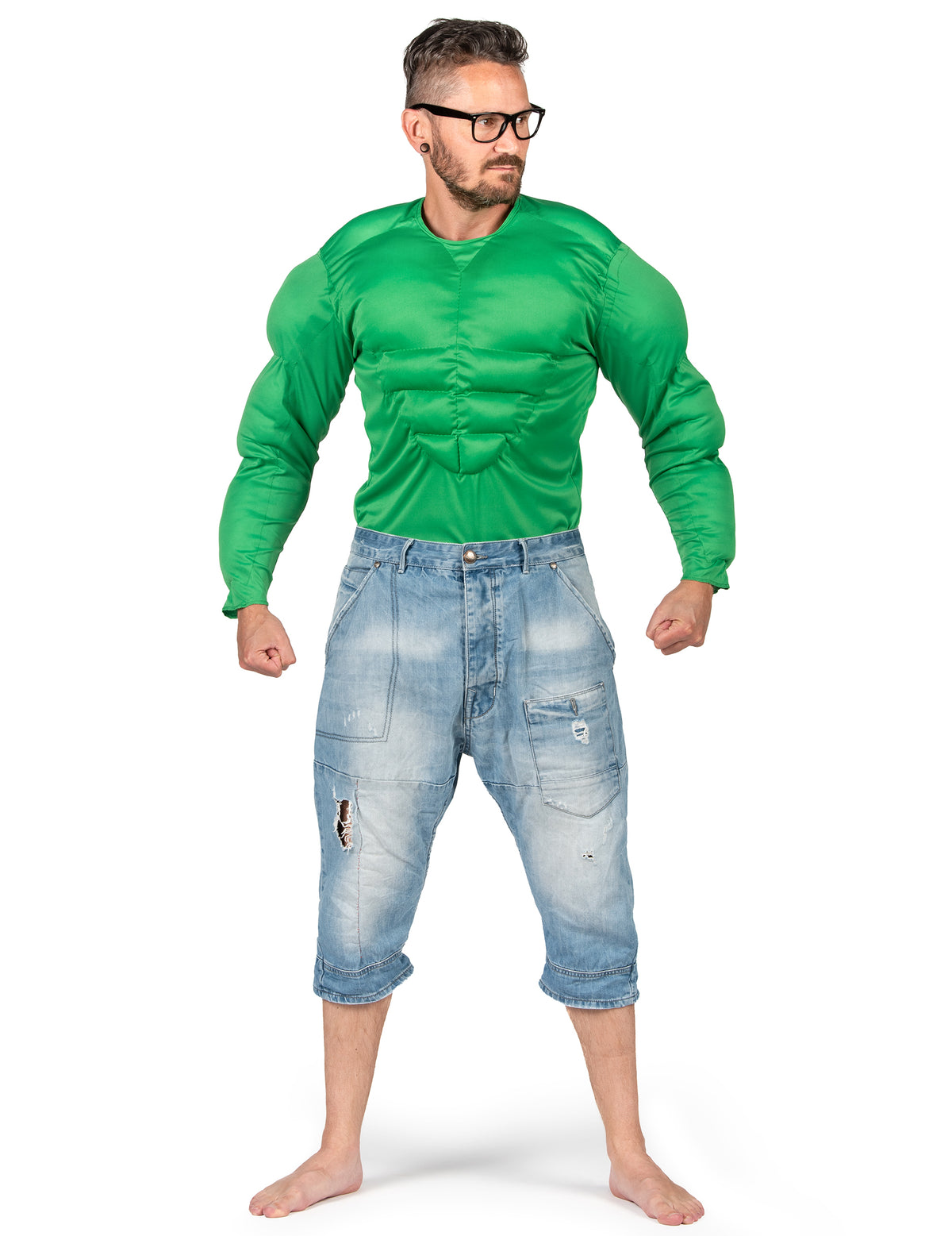 Vue d'ensemble de la chemise muscles verts