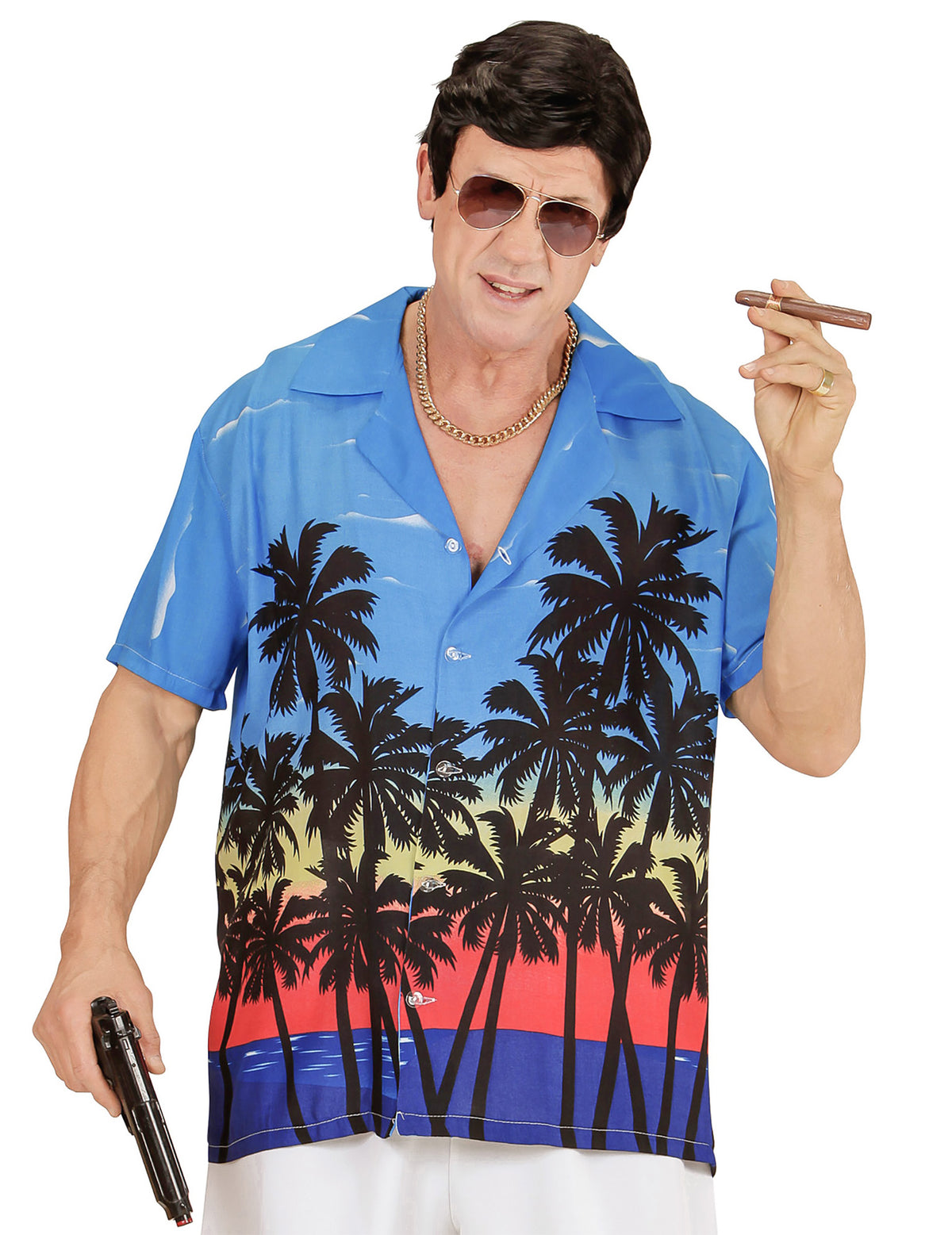 Mise en situation de la chemise touriste hawaïen adulte