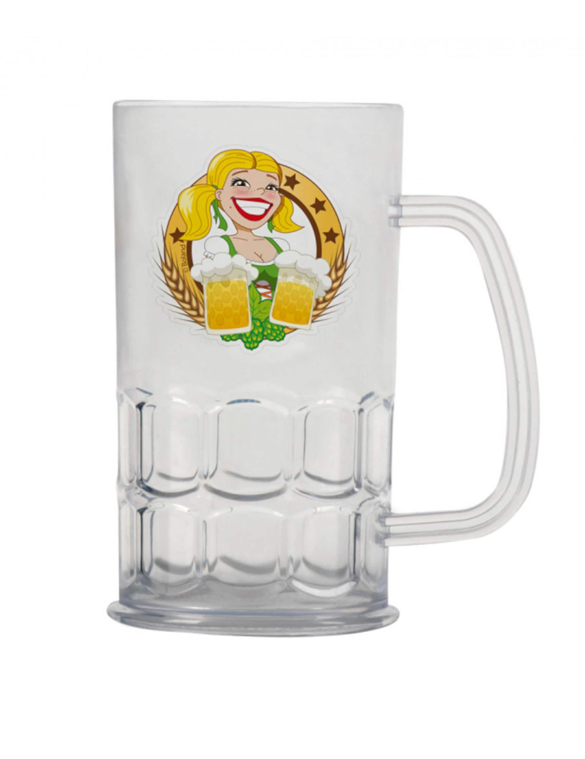 Caneca de cerveja festa da cerveja para adulto transparente com ilustração bávara