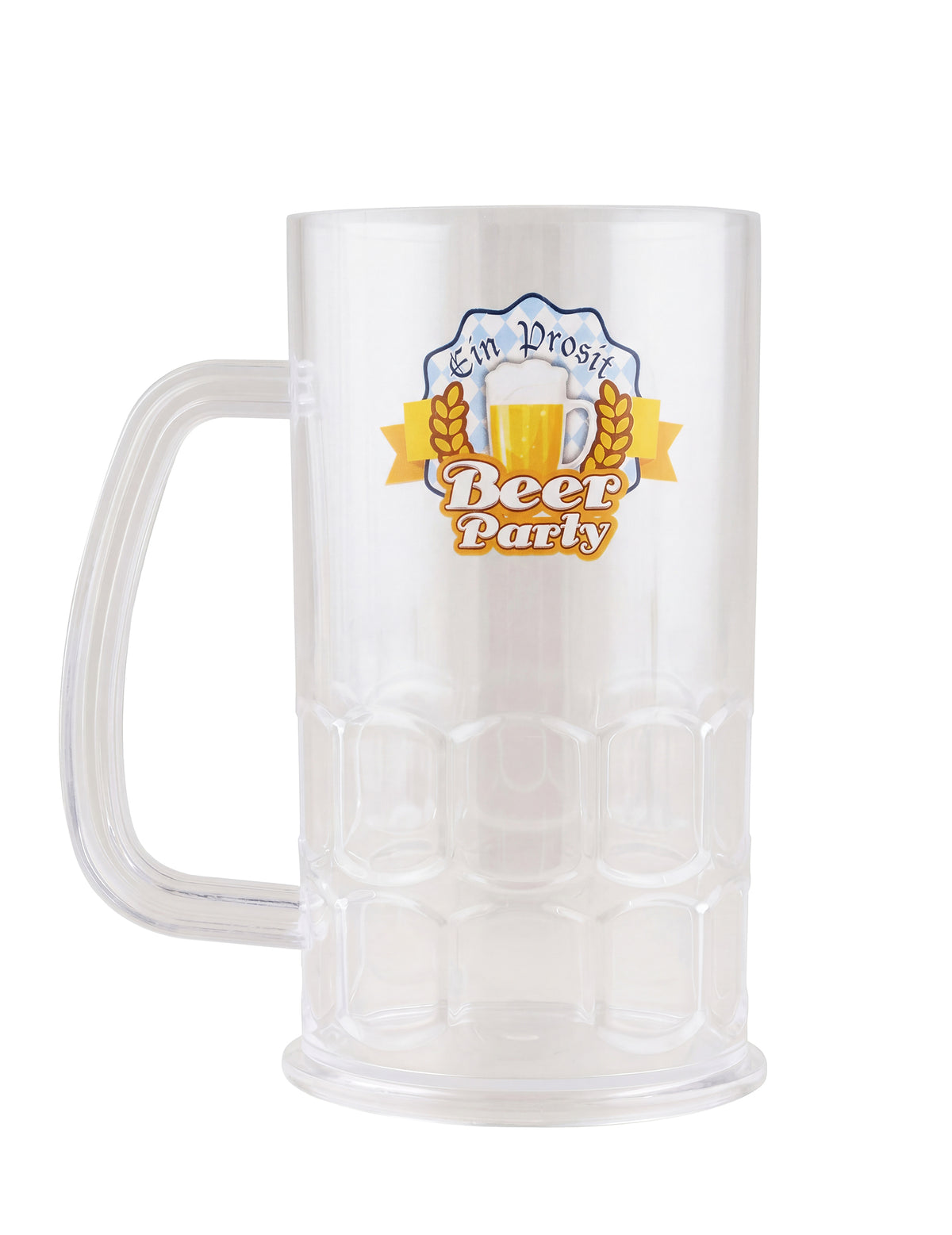 Chope de bière Beer Party pour adulte transparente