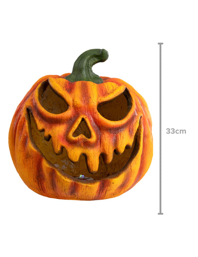 Abóbora luminosa assustadora 33 cm