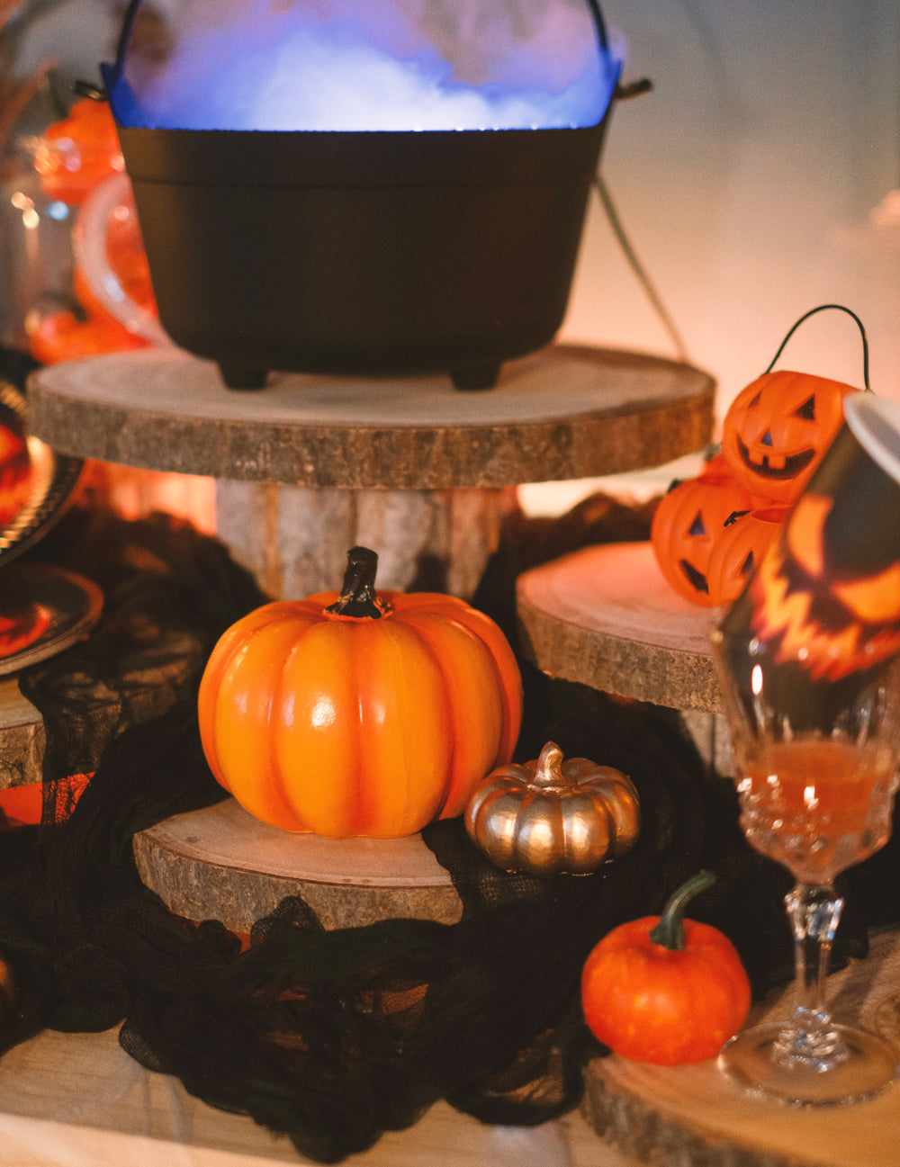 Détail de la Citrouille en résine d'Halloween pour décoration