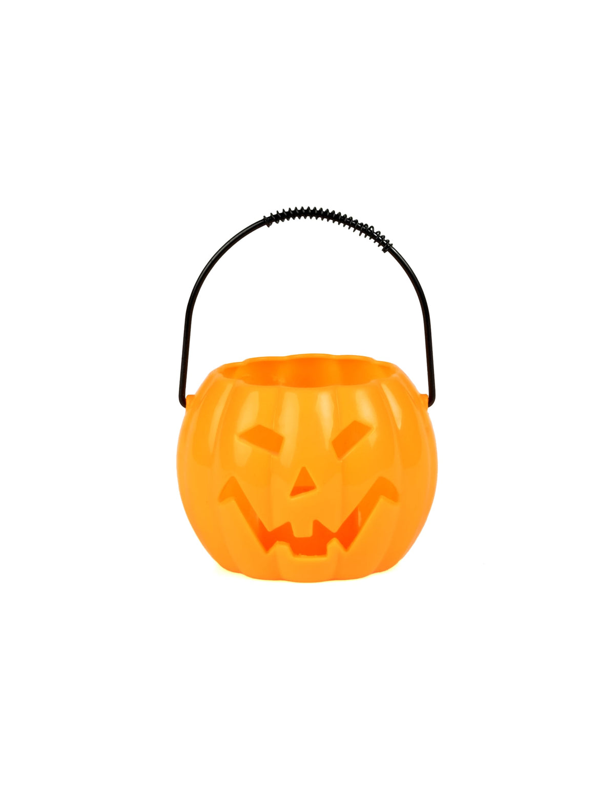 Citrouille lumineuse Halloween orange avec anse noire