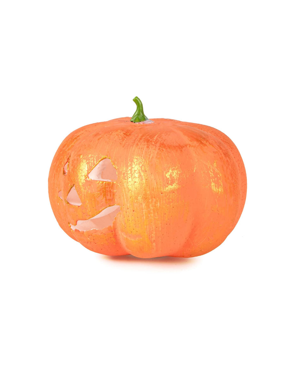 Vista de perfil da abóbora luminosa halloween