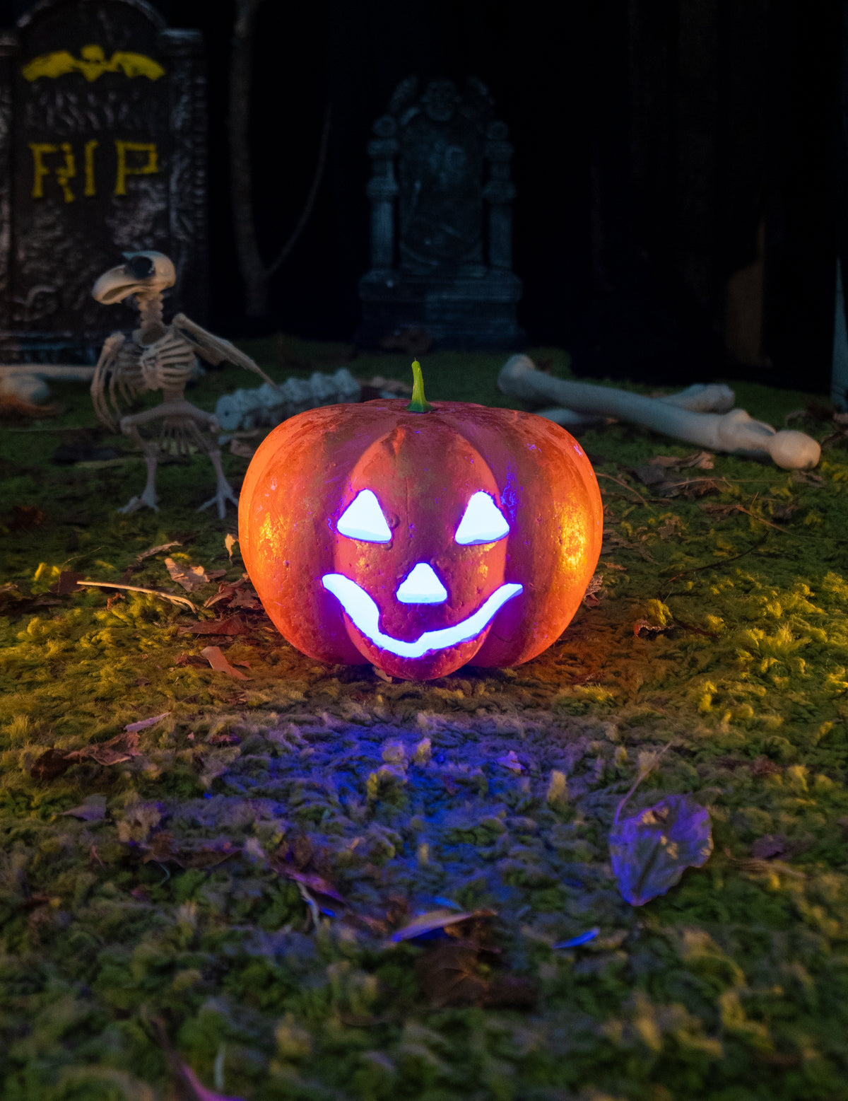 Abóbora Halloween luminosa brilhante 17 cm