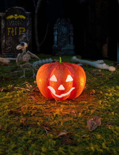 Abóbora Halloween luminosa brilhante 17 cm