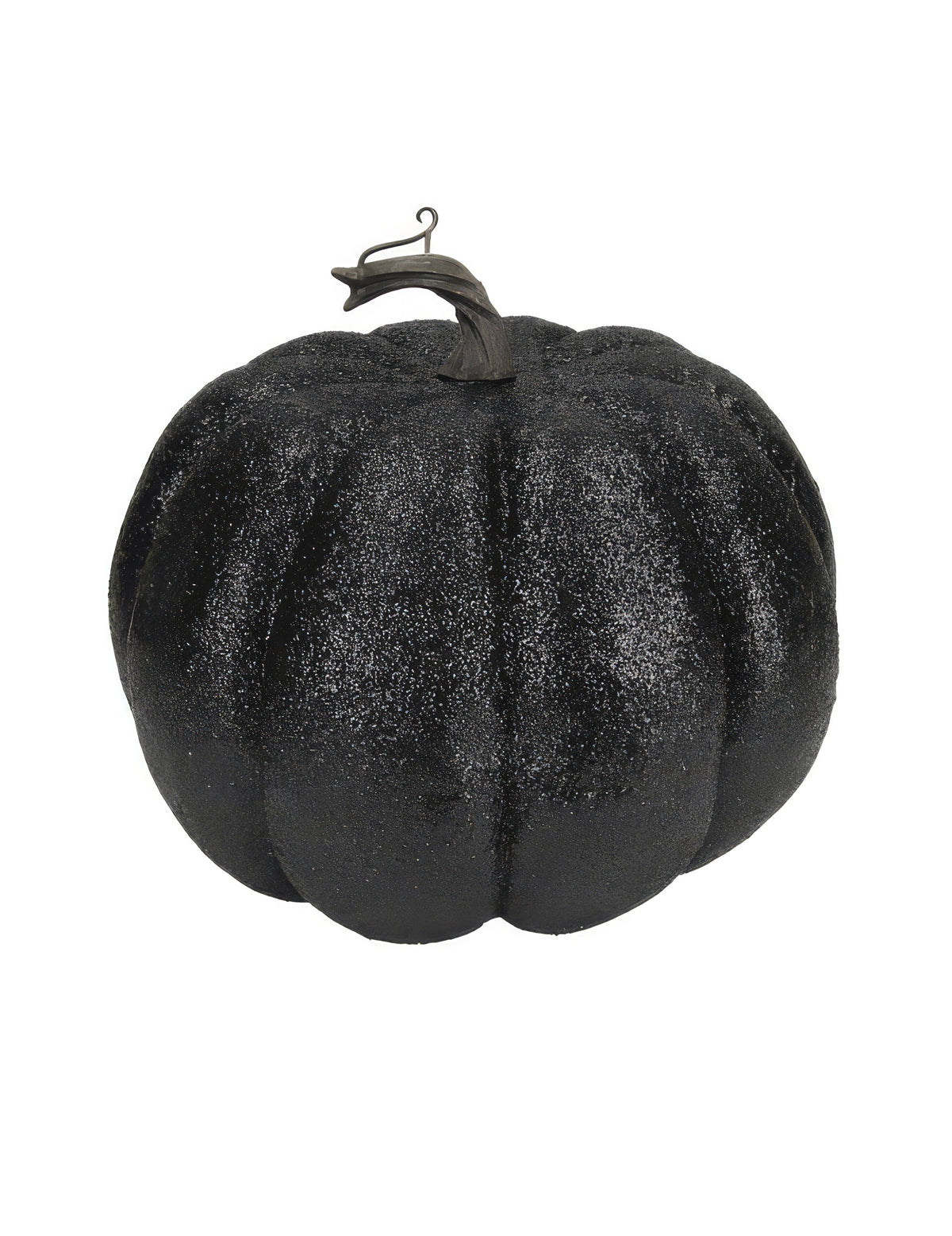 Abóbora com purpurinas preta 10 cm