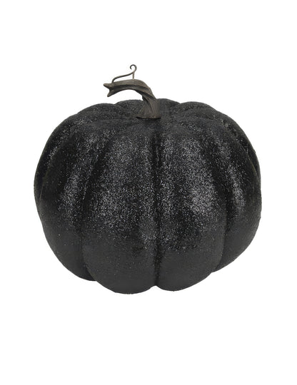 Abóbora com purpurinas preta 10 cm