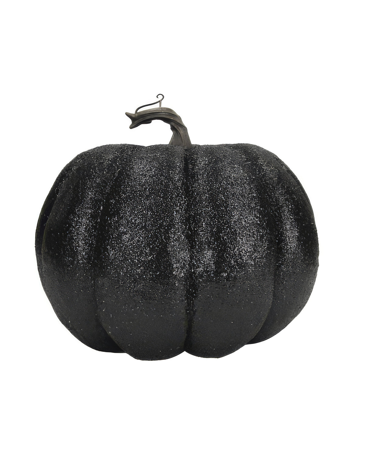 Abóbora com purpurinas preta 10 cm