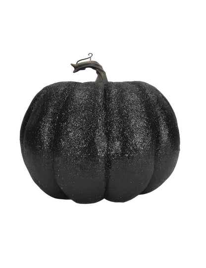 Abóbora com purpurinas preta 10 cm