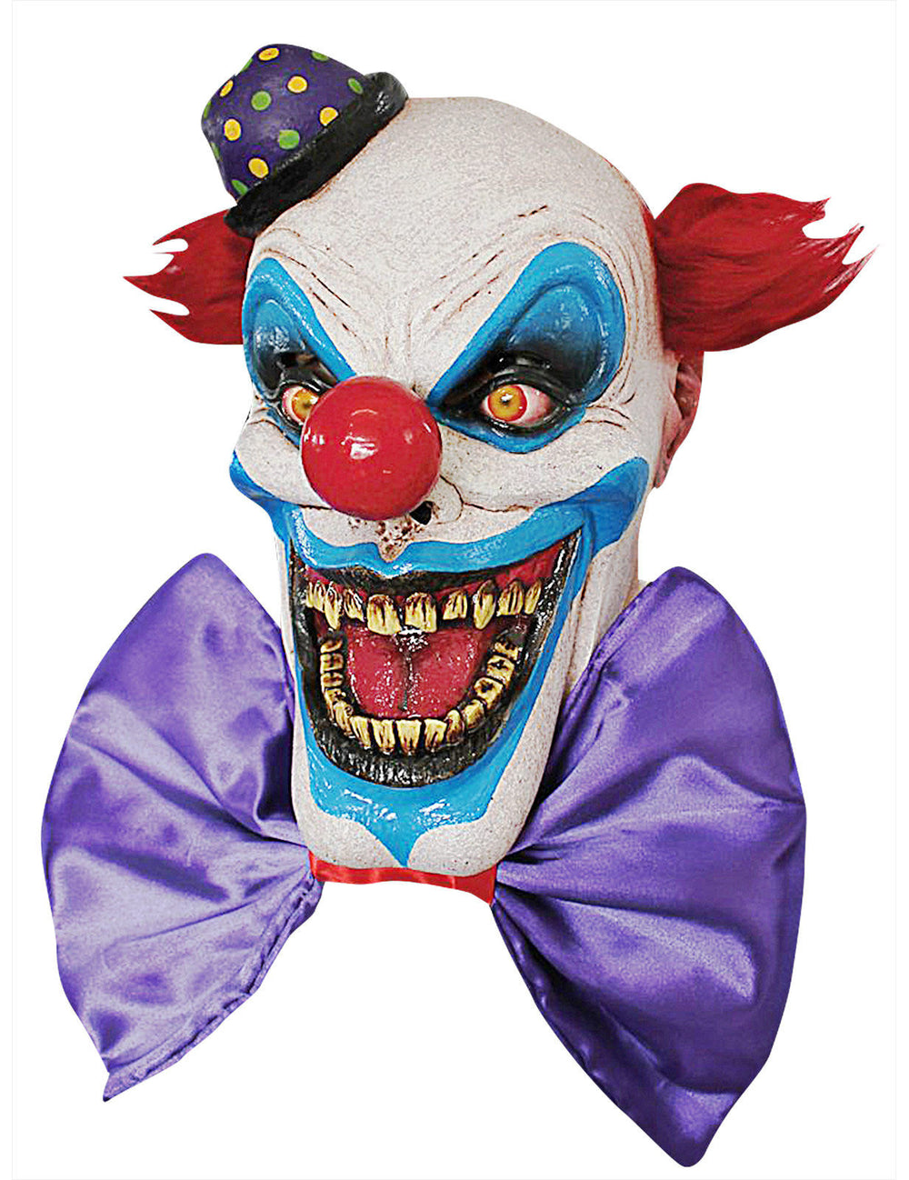 Vue de face du masque latex clown effrayant
