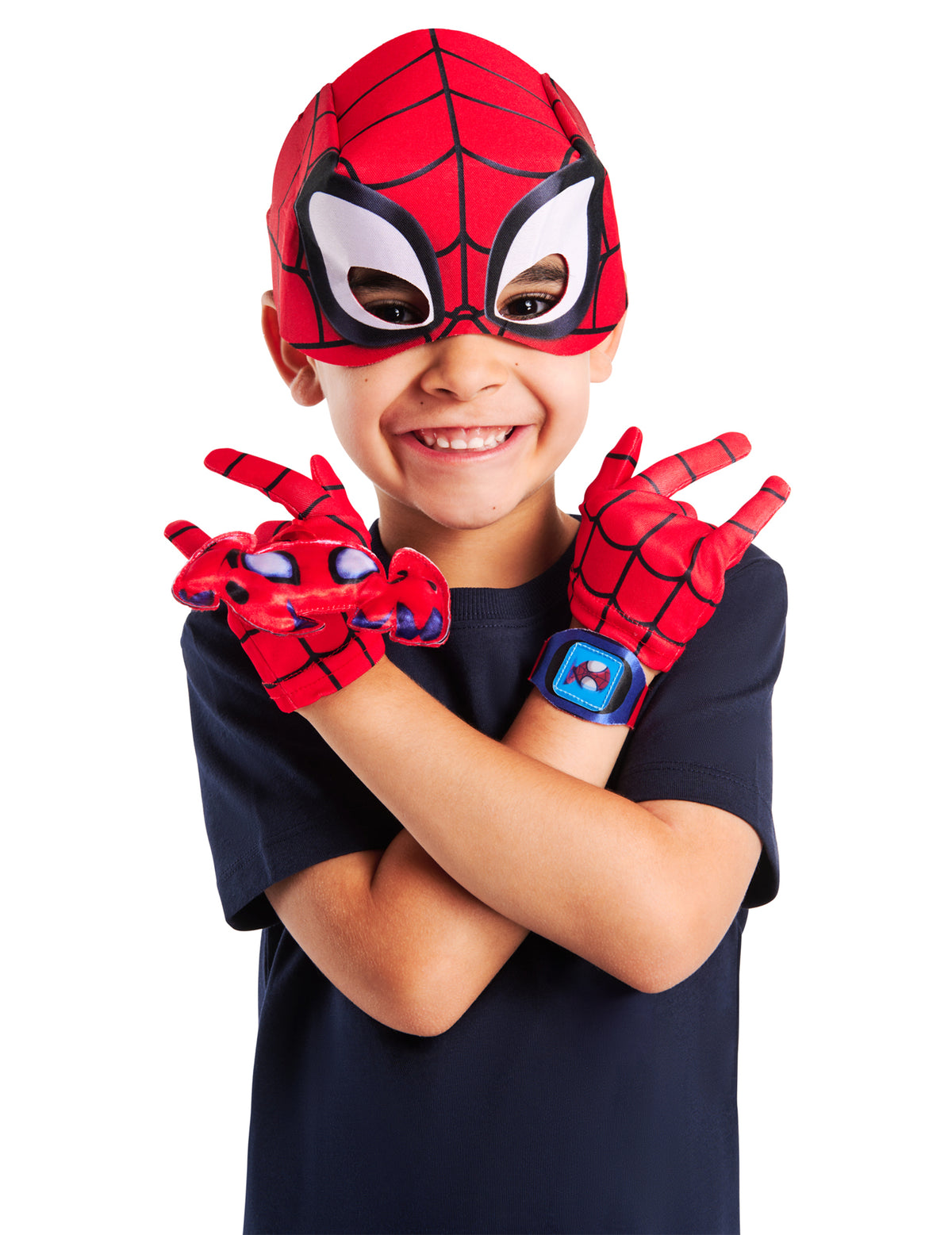 Vue de face des accessoires portés du coffret accessoires Spidey et ses amis