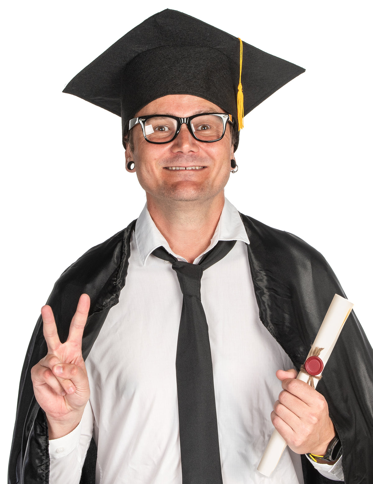 Chapéu de estudante preto adulto