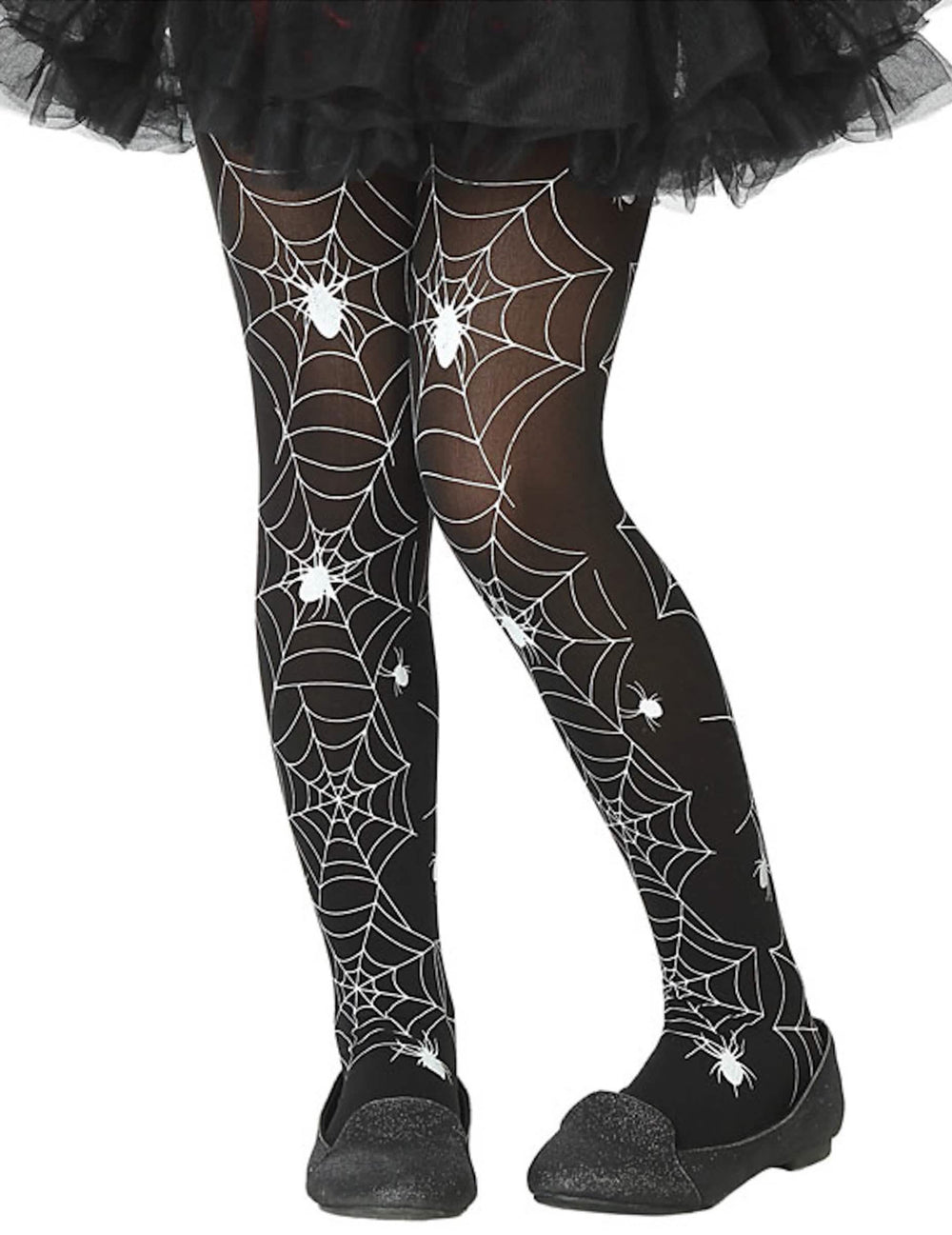Collant de teia de aranha para criança black and white