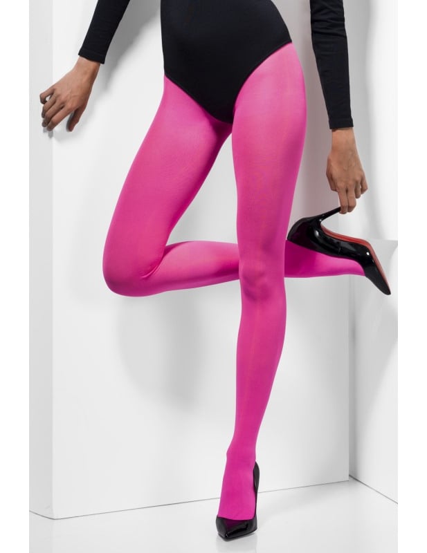 Vue de face des collants opaques pour adulte roses