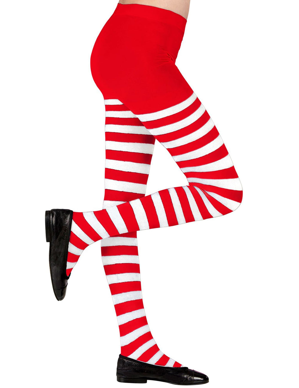 Collants rayés pour enfant rouges et blancs