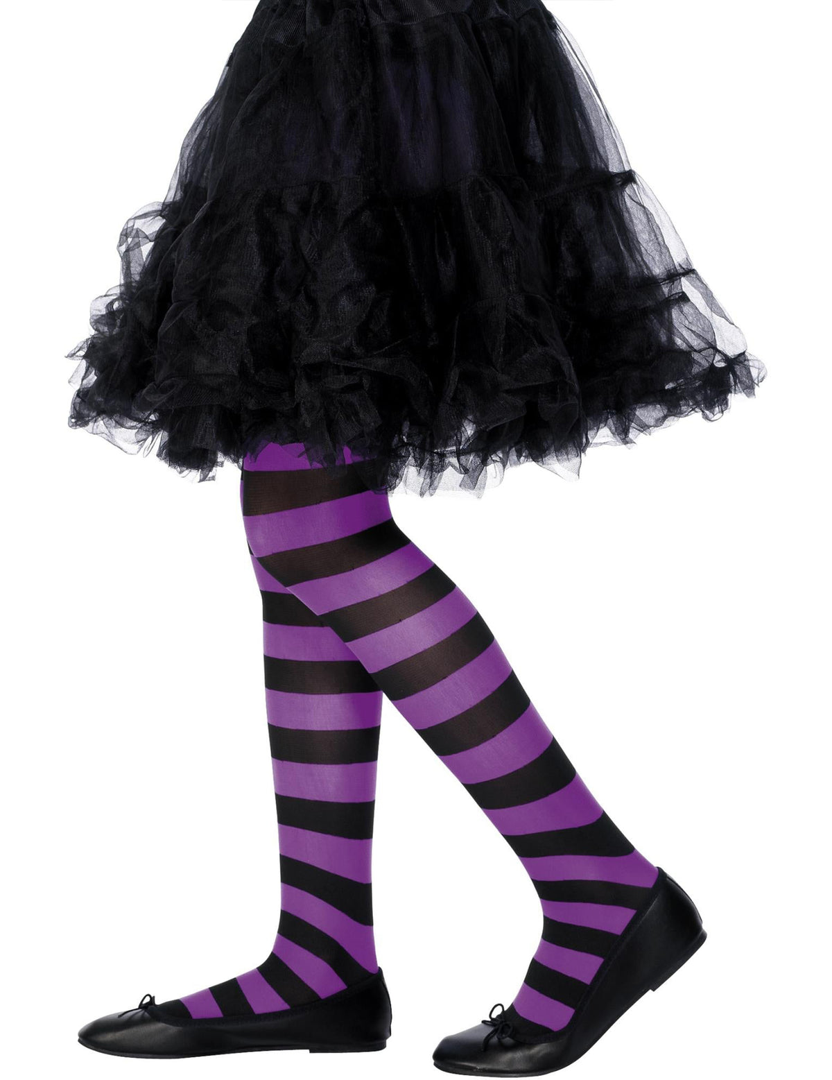 Vue de profil des collants rayés pour fille