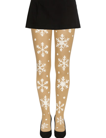 Collants com motivos de flocos de neve para adulto