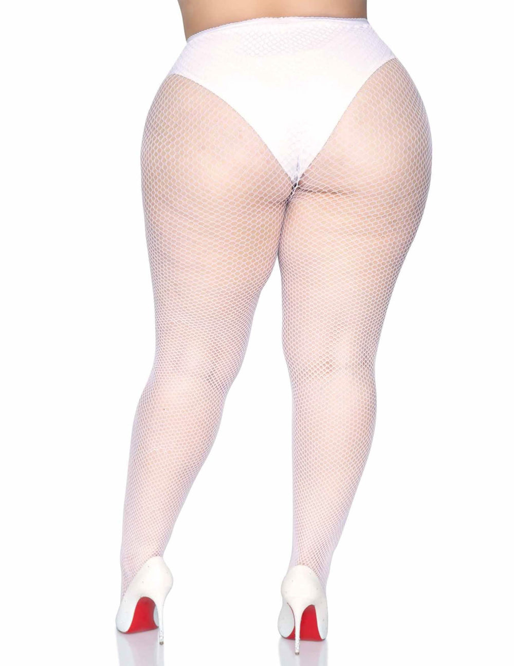 Vue de dos des collants résille pour femme