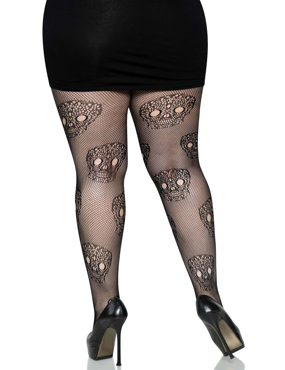 Vue de dos des collants résille Dia de los muertos