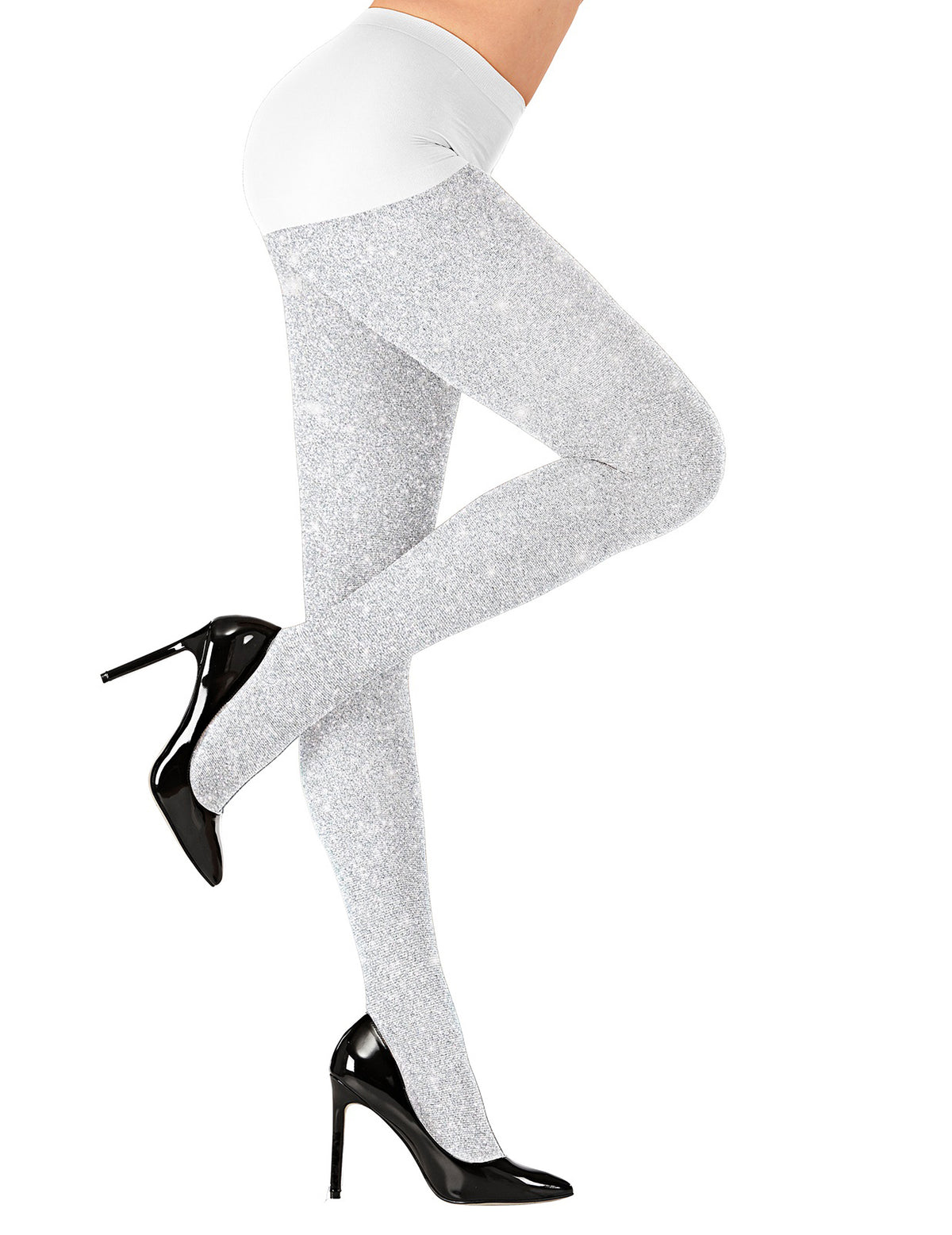 Collants scintillants pour adulte blancs
