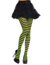 Collants rayés pour adulte vert et noir