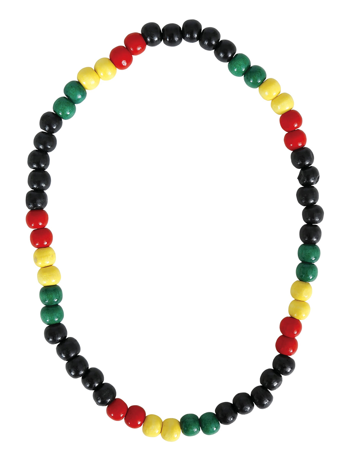 Vue d'ensemble du collier à perles rasta