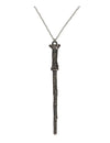 Collier baguette de sorcier pour adulte argenté vieilli