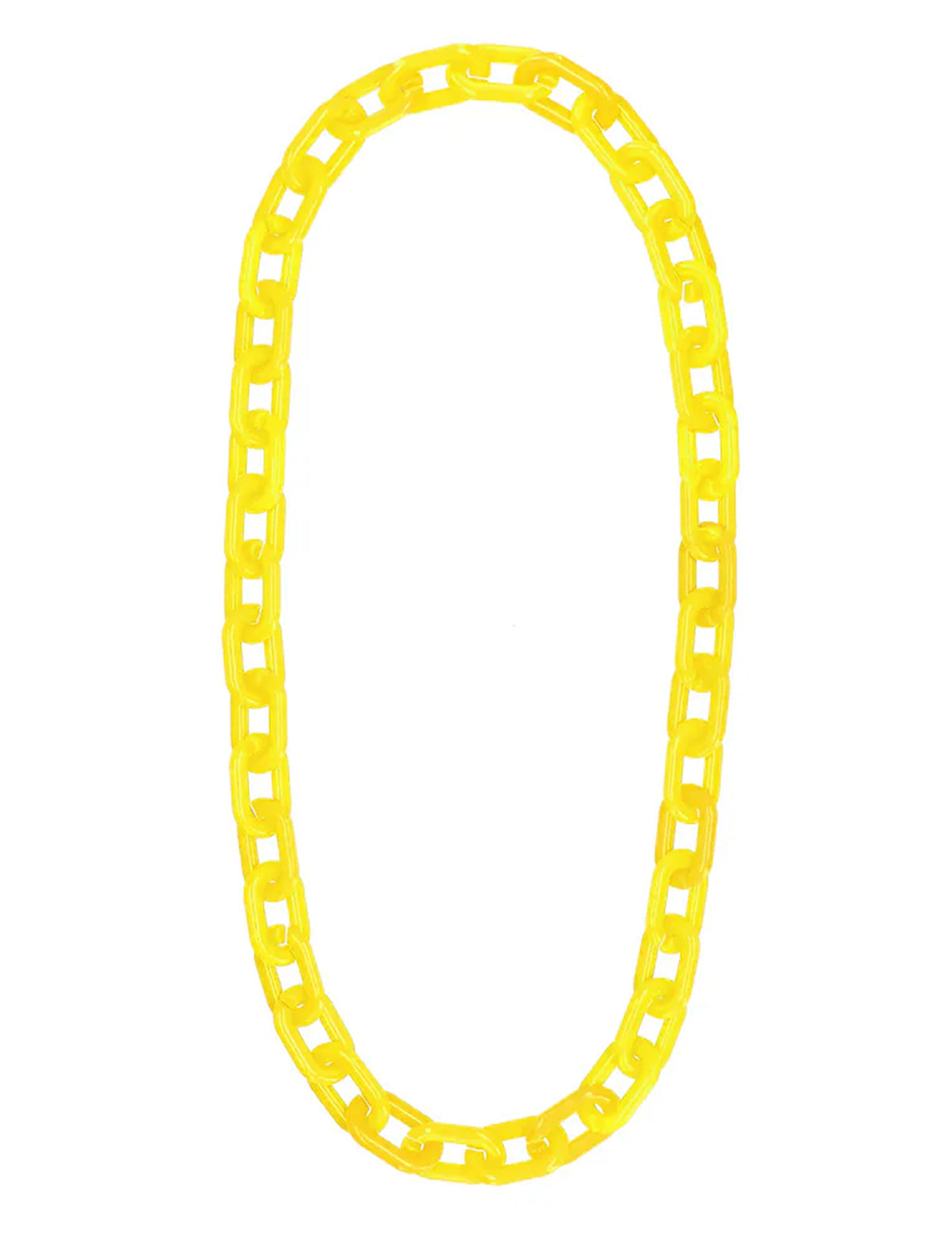 Colar de corrente larga amarelo néon