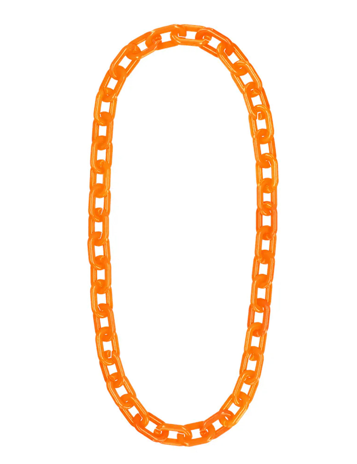 Colar de corrente larga laranja néon