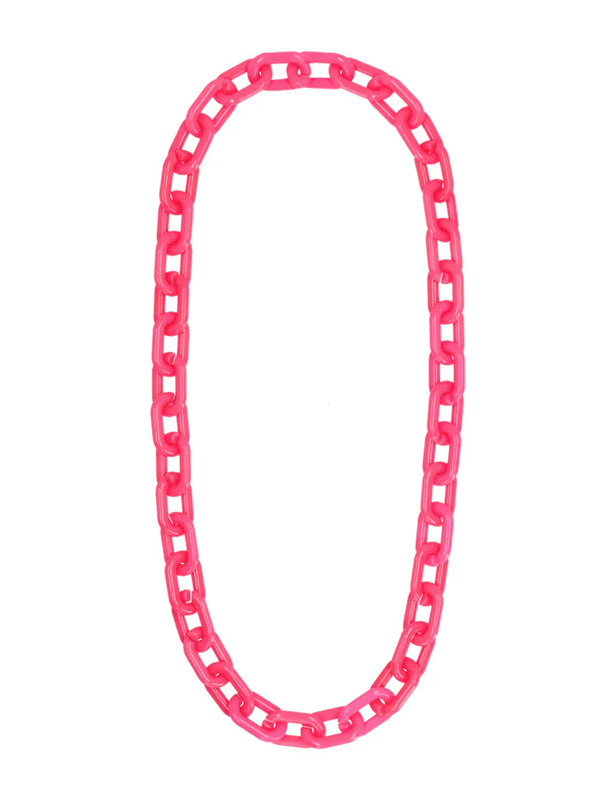 Colar de corrente larga cor-de-rosa néon