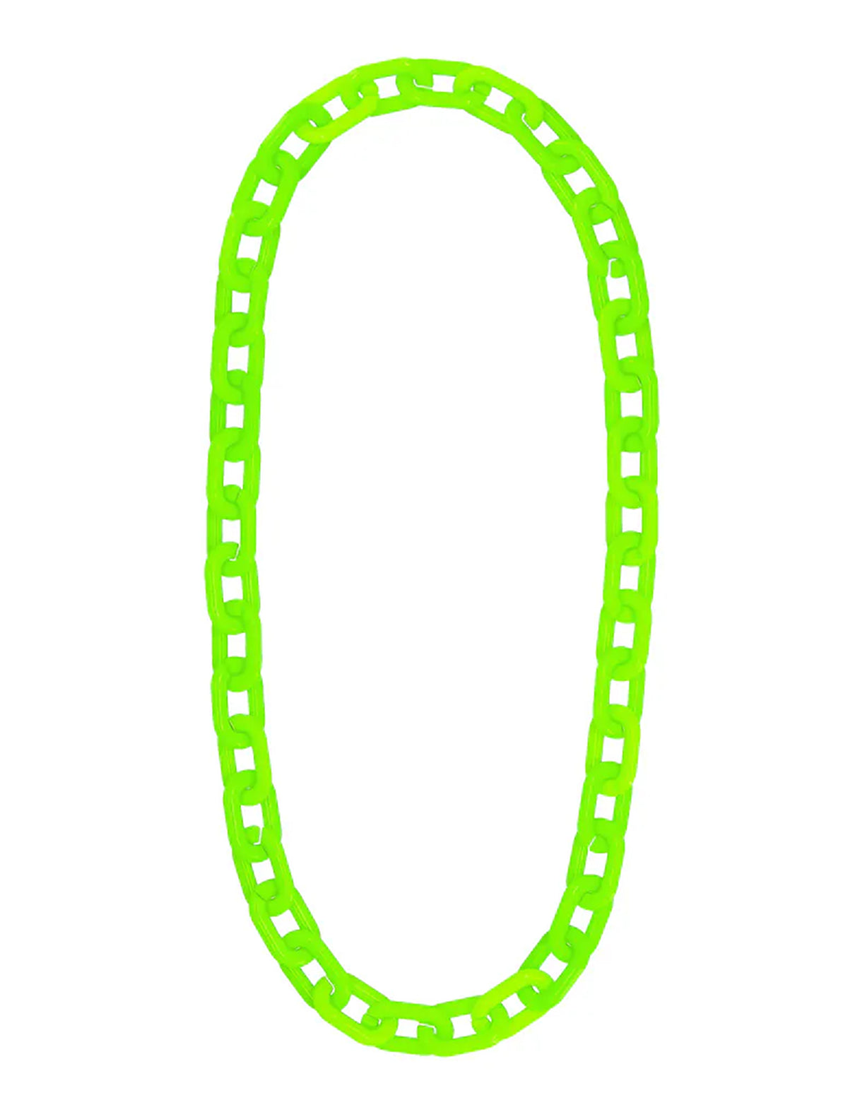 Colar de corrente larga verde fluorescente