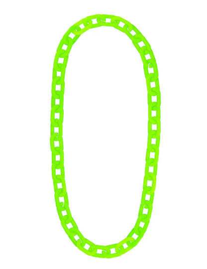Colar de corrente larga verde fluorescente