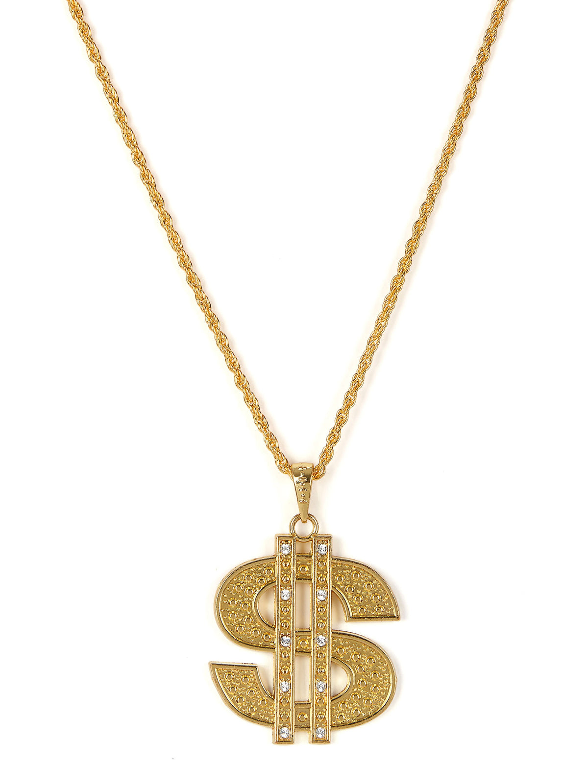 Collier Dollar pour adulte doré en métal avec strass