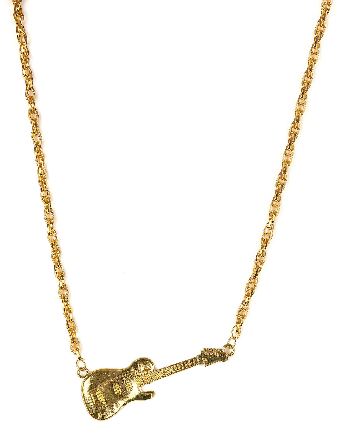 Colar dourado guitarra adulto
