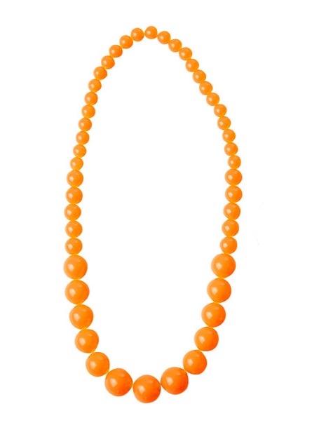 Collier grosses perles pour adulte orange